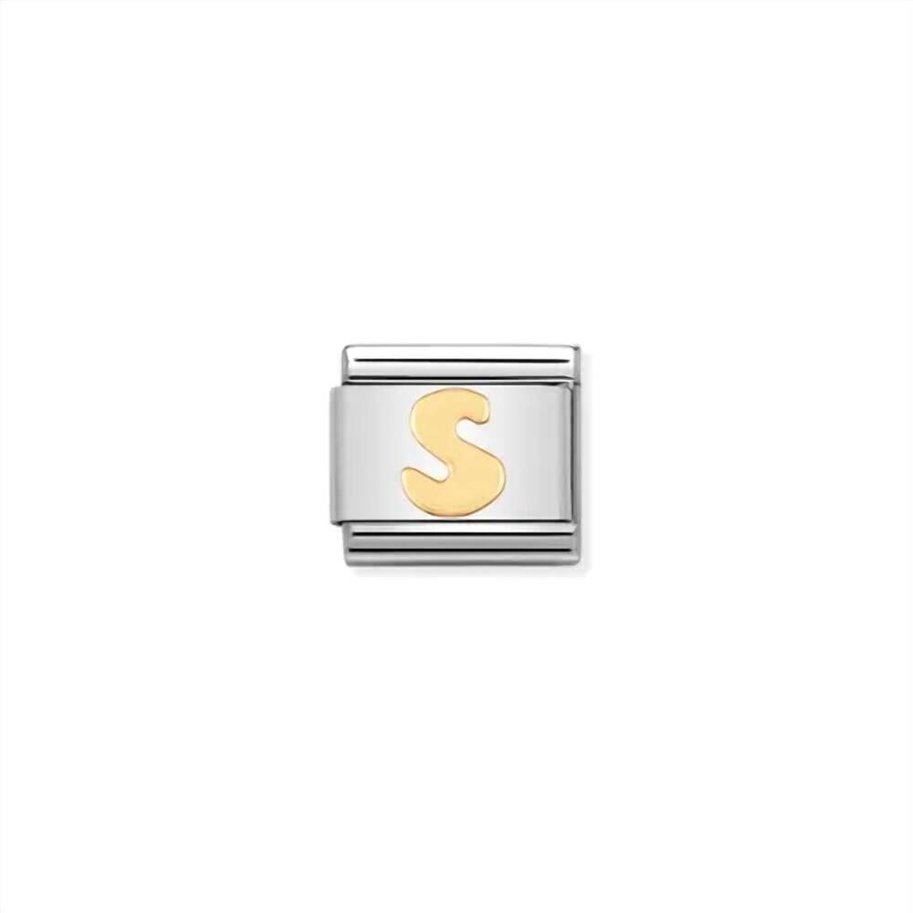 NEW NOMINATION composable classic letter links in s gold